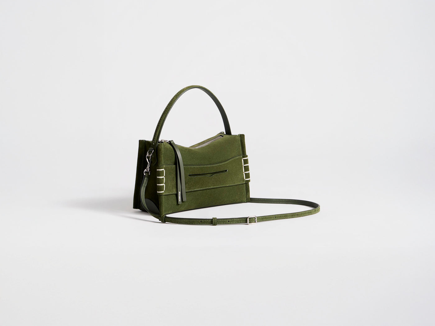 SMALL LOAFER BAG IN KHAKI SUEDE