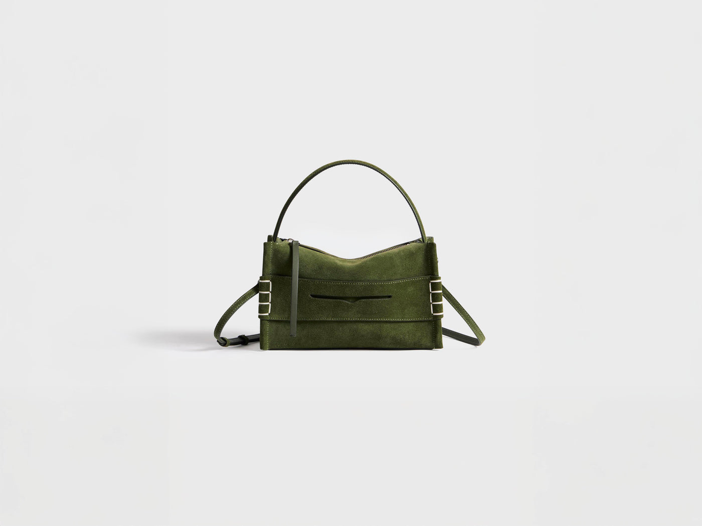 SMALL LOAFER BAG IN KHAKI SUEDE