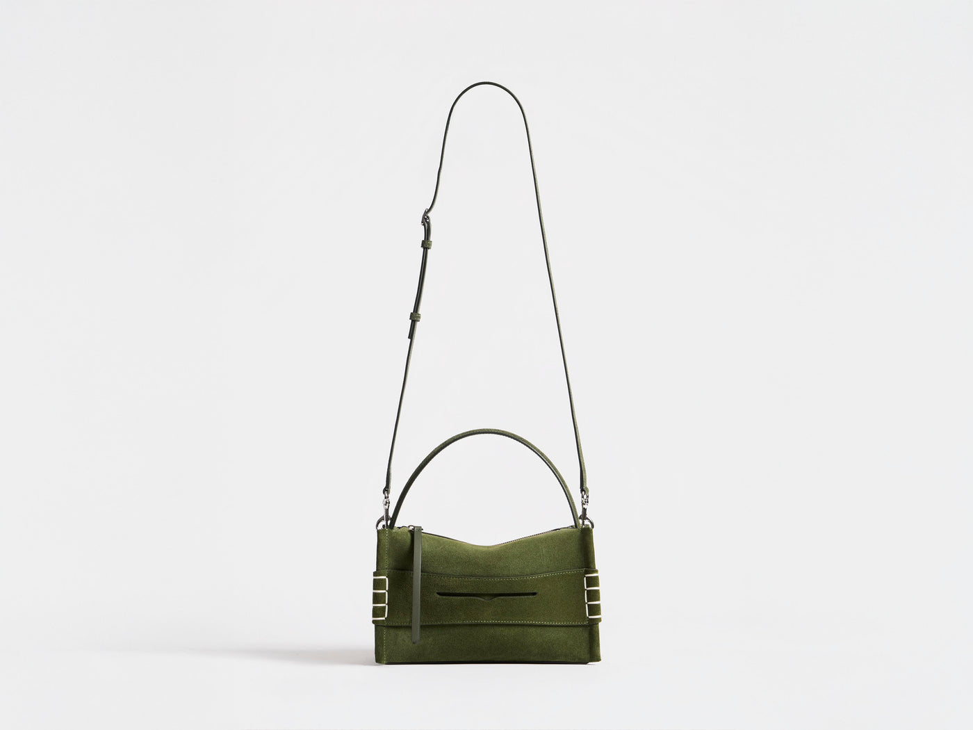 SMALL LOAFER BAG IN KHAKI SUEDE