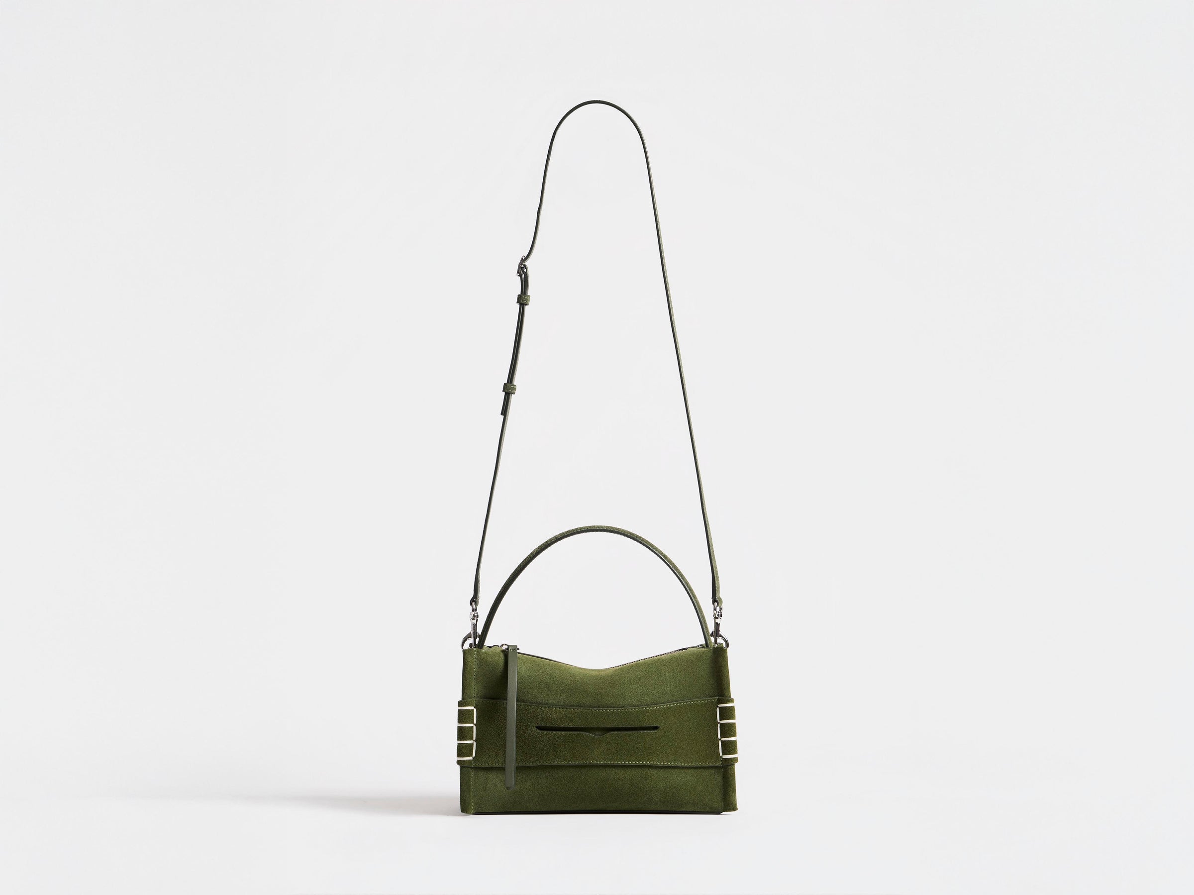 SMALL LOAFER BAG IN KHAKI SUEDE