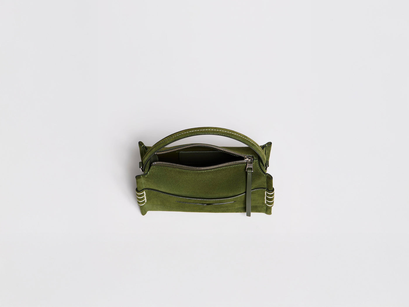 SMALL LOAFER BAG IN KHAKI SUEDE
