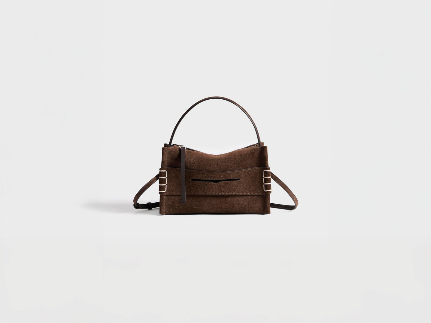 SMALL LOAFER BAG IN BROWN SUEDE
