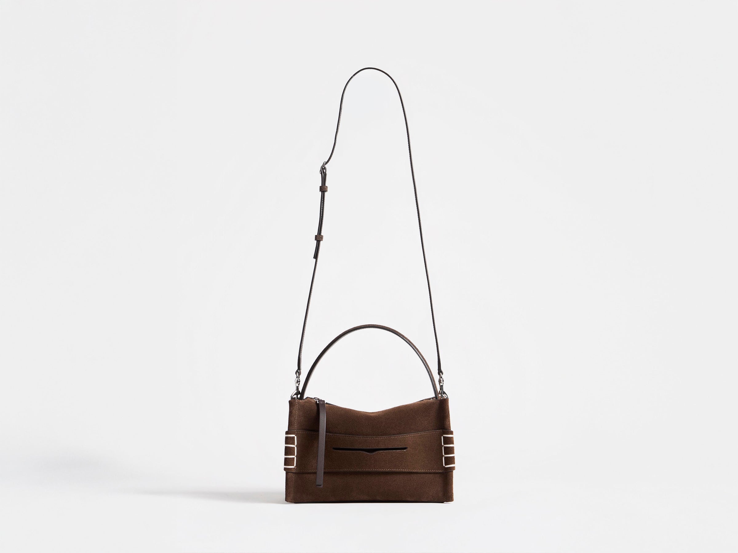 SMALL LOAFER BAG IN BROWN SUEDE