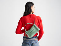 SMALL LOAFER BAG IN SAGE LEATHER