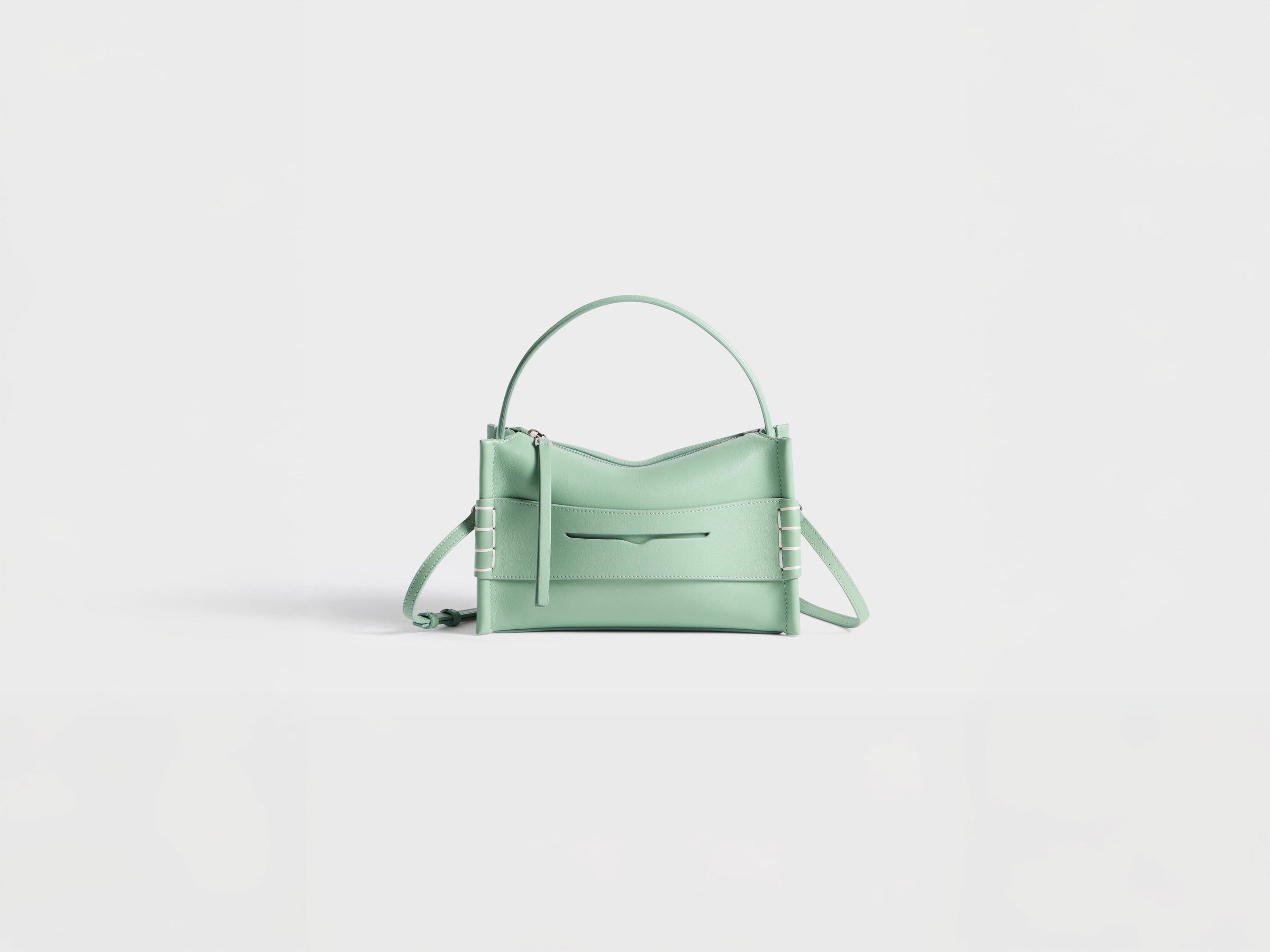 SMALL LOAFER BAG IN SAGE LEATHER