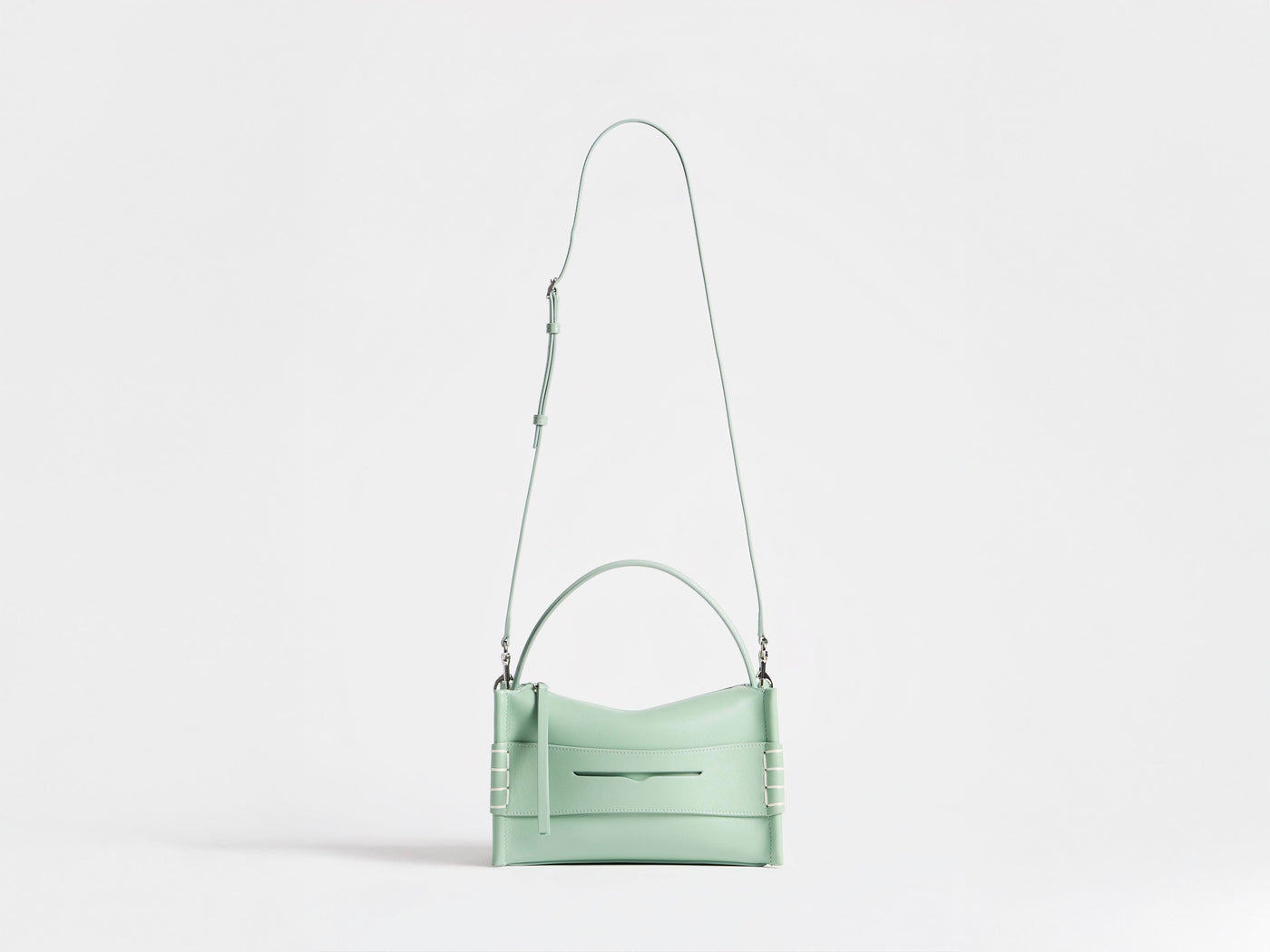 SMALL LOAFER BAG IN SAGE LEATHER