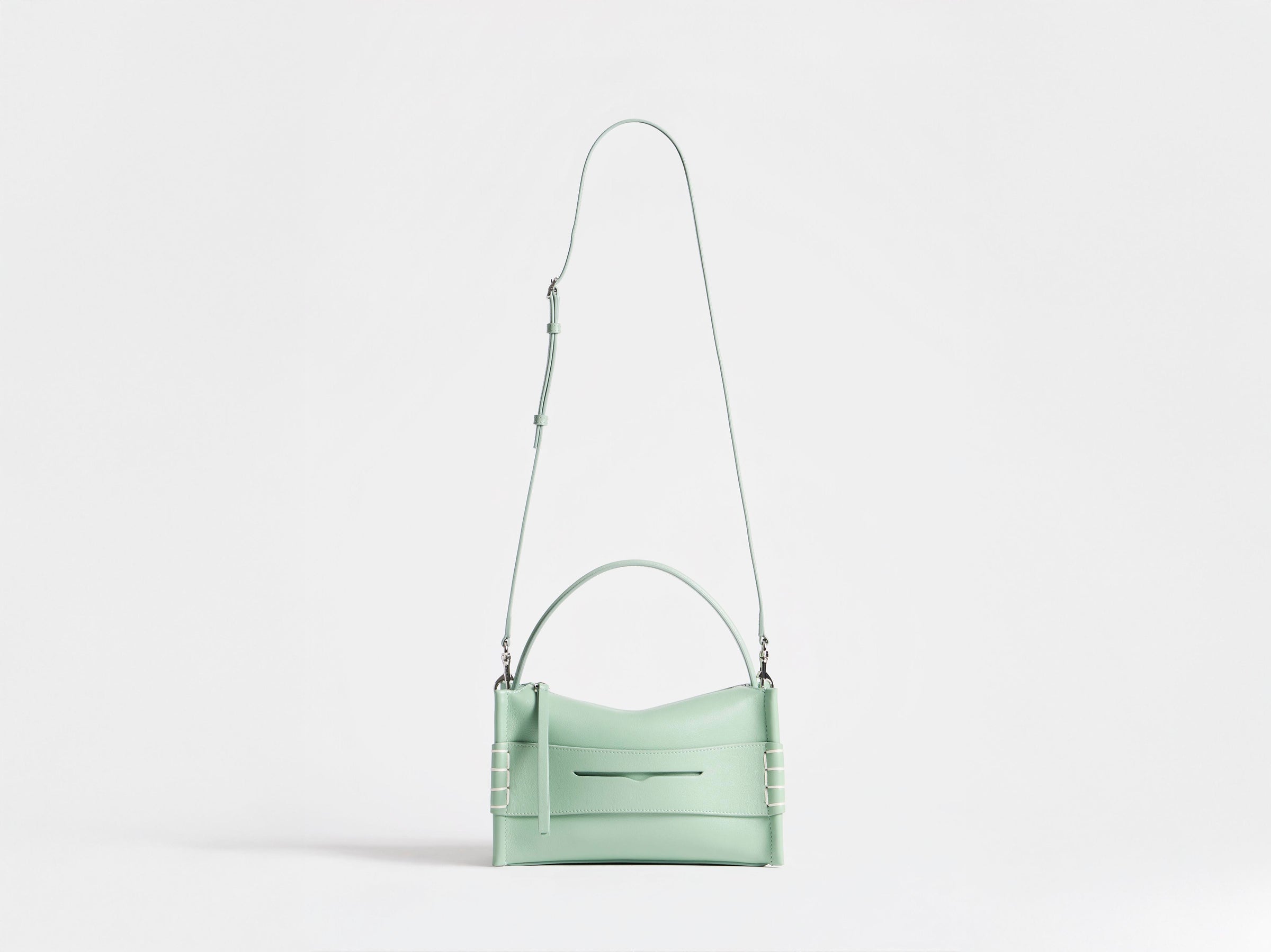 SMALL LOAFER BAG IN SAGE LEATHER