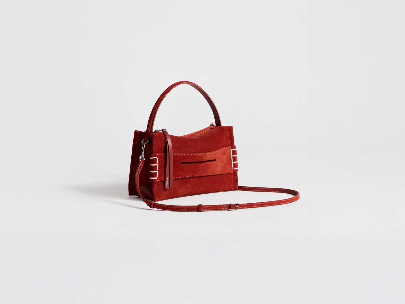 SMALL LOAFER BAG IN RUST SUEDE