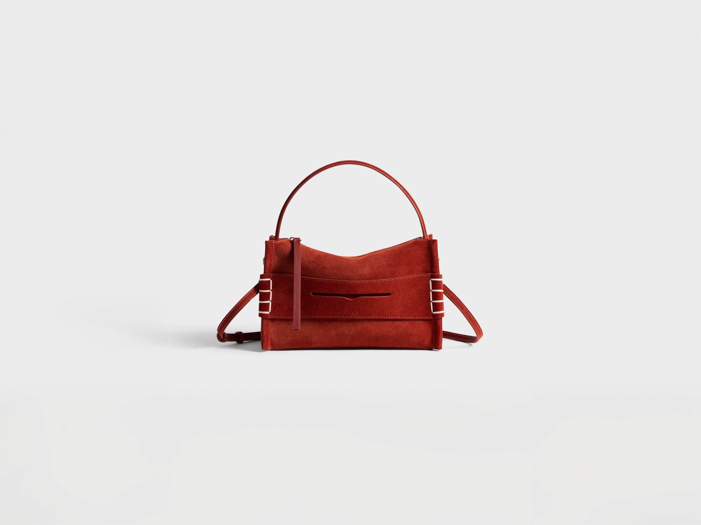 SMALL LOAFER BAG IN RUST SUEDE