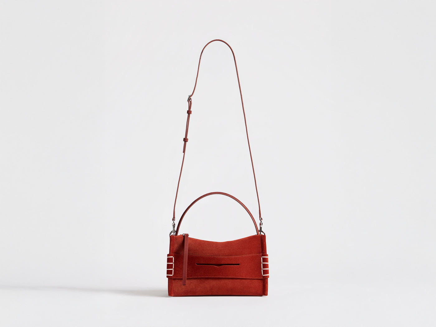 SMALL LOAFER BAG IN RUST SUEDE