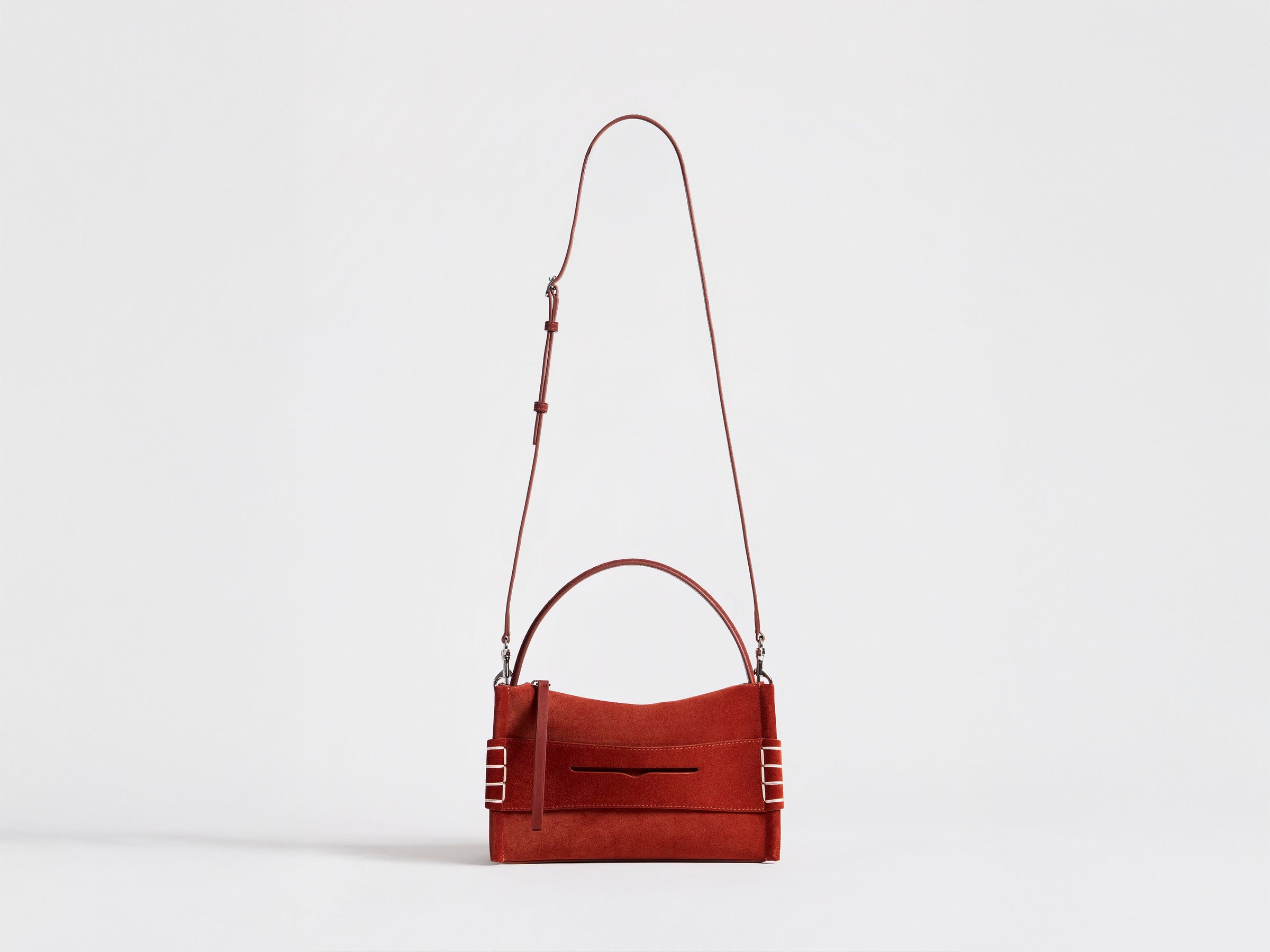 SMALL LOAFER BAG IN RUST SUEDE