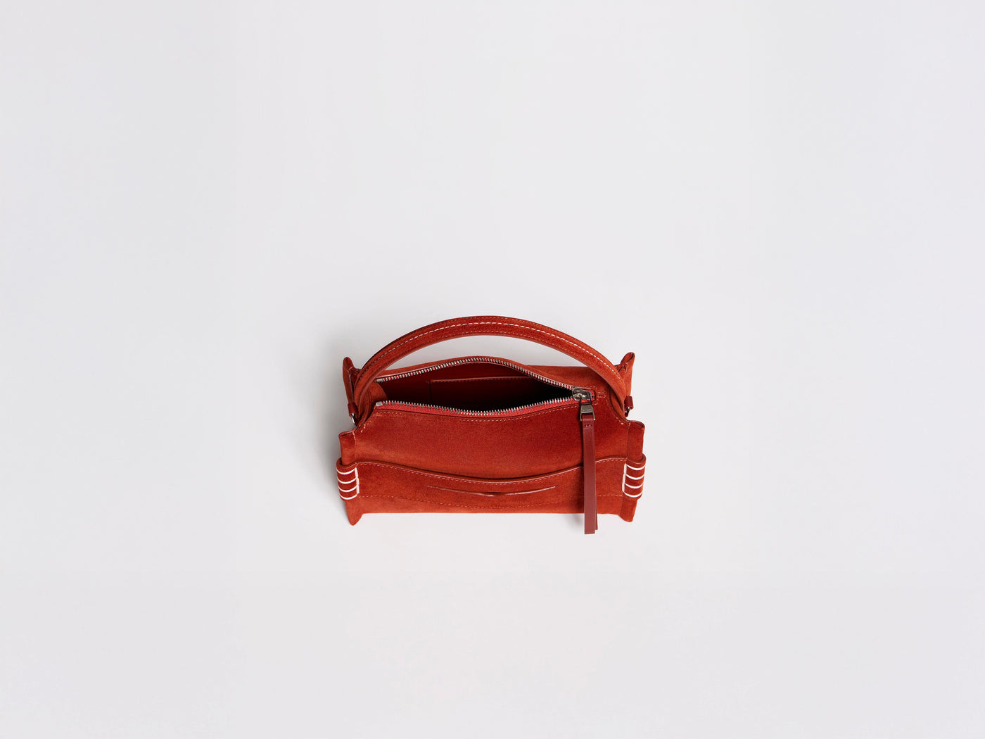 SMALL LOAFER BAG IN RUST SUEDE