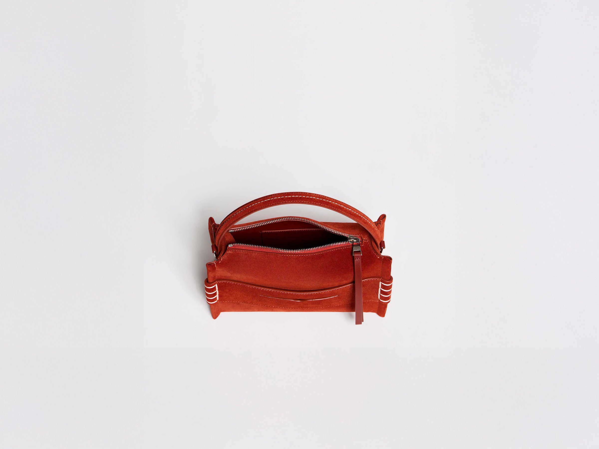 SMALL LOAFER BAG IN RUST SUEDE