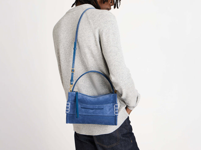 small loafer bag mid blue Model Detail 1