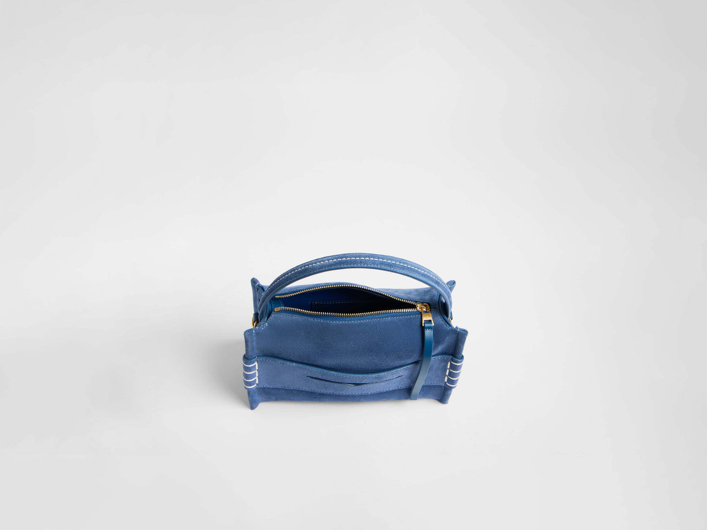 small loafer bag mid blue Product Top Down 7