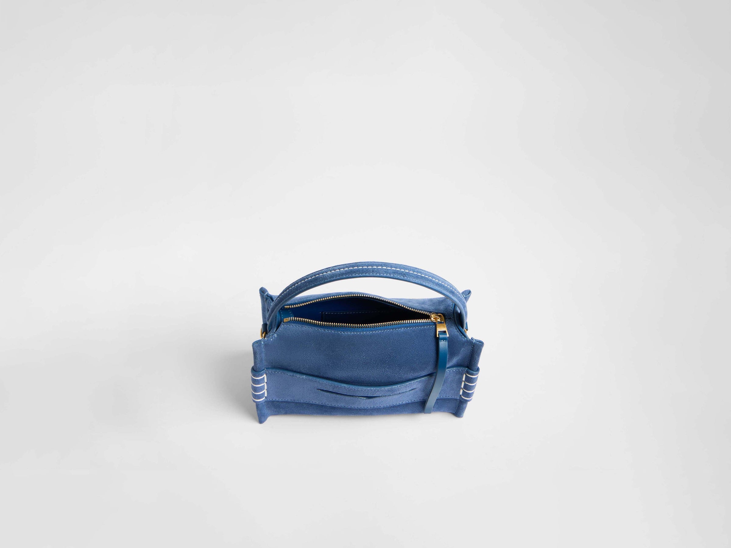 small loafer bag mid blue Product Top Down 7