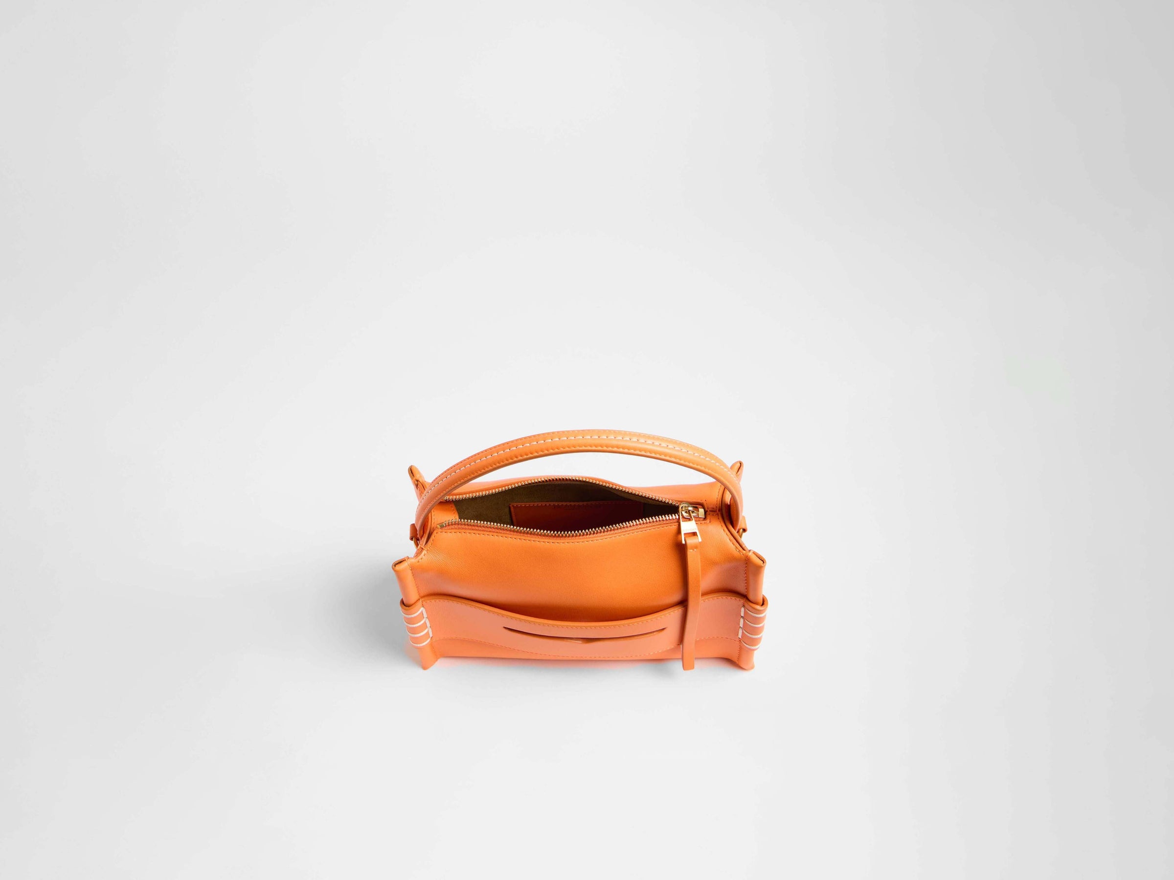 small loafer bag bright orange Product Top Down 7