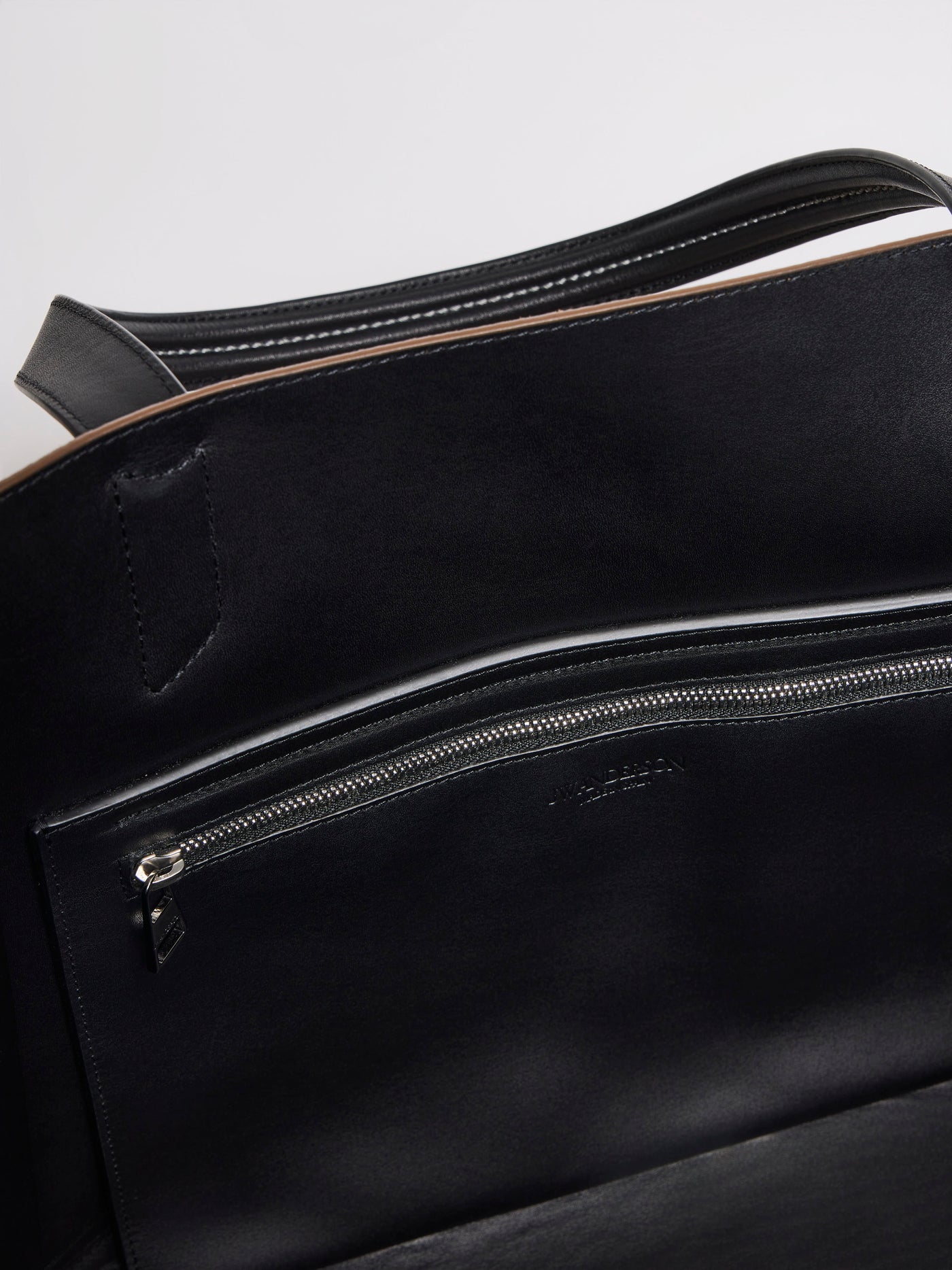 LOAFER CABAS BAG IN CARAMEL SUEDE & BLACK LEATHER