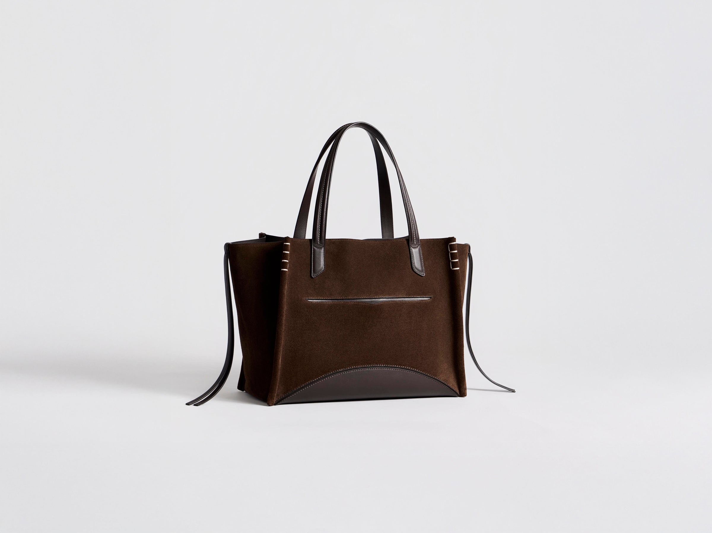 LOAFER CABAS BAG IN BROWN SUEDE