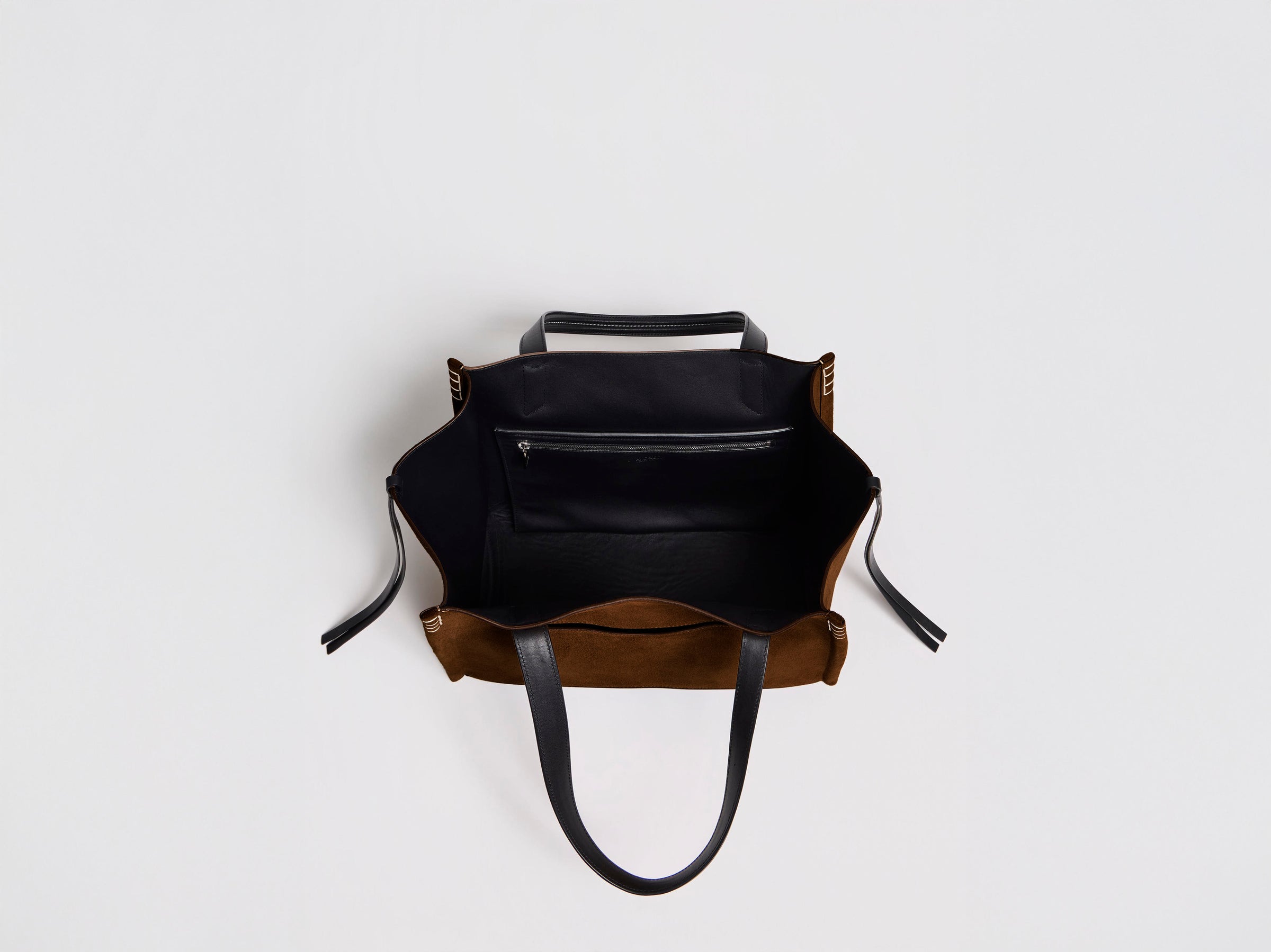 LOAFER CABAS BAG IN BROWN SUEDE