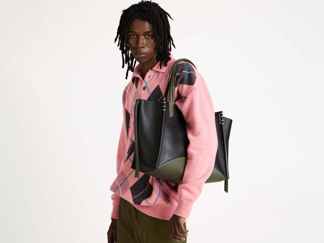 loafer cabas black khaki Model Detail 1