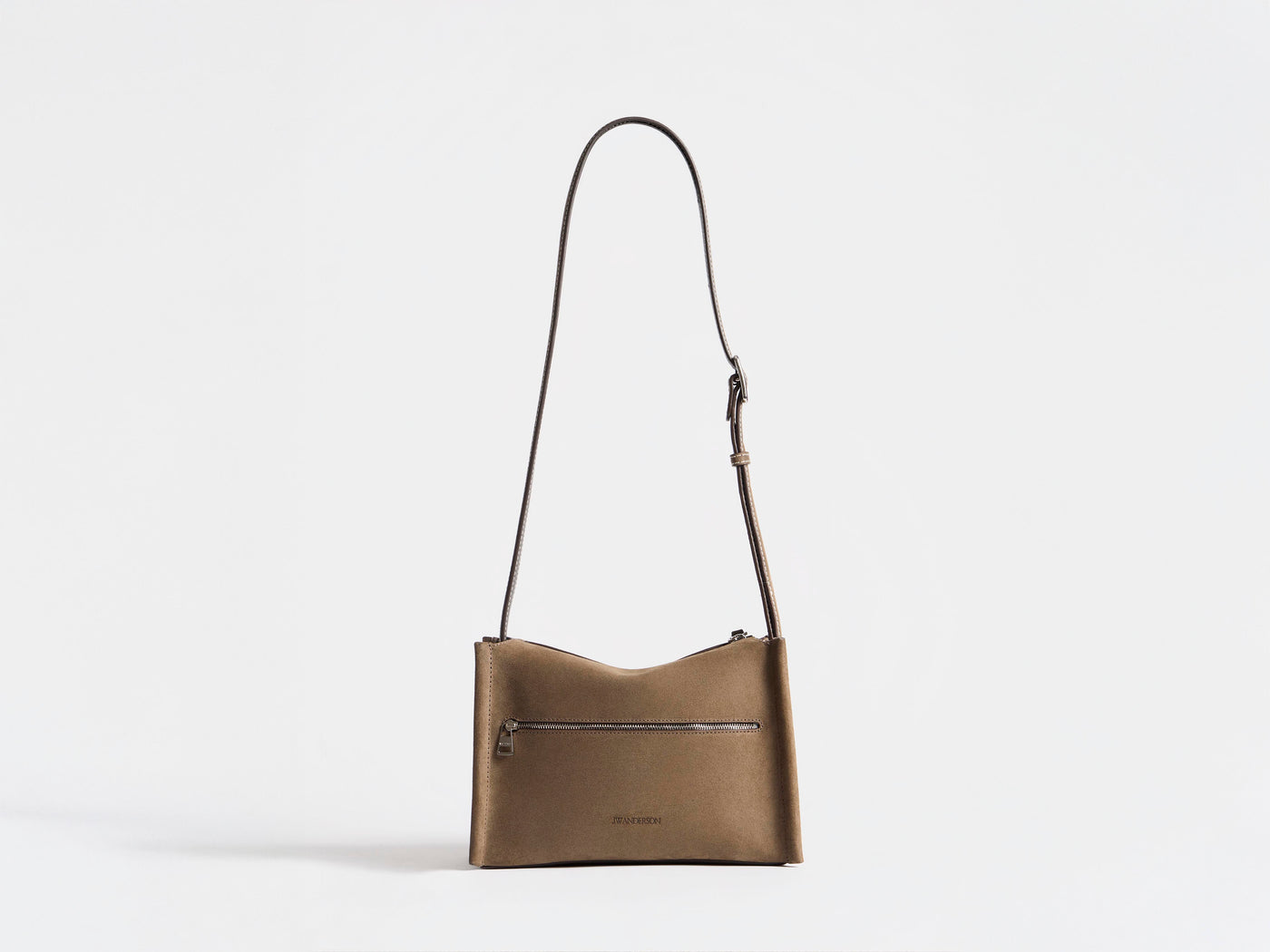 SMALL MESSENGER LOAFER BAG IN DARK TAUPE LEATHER