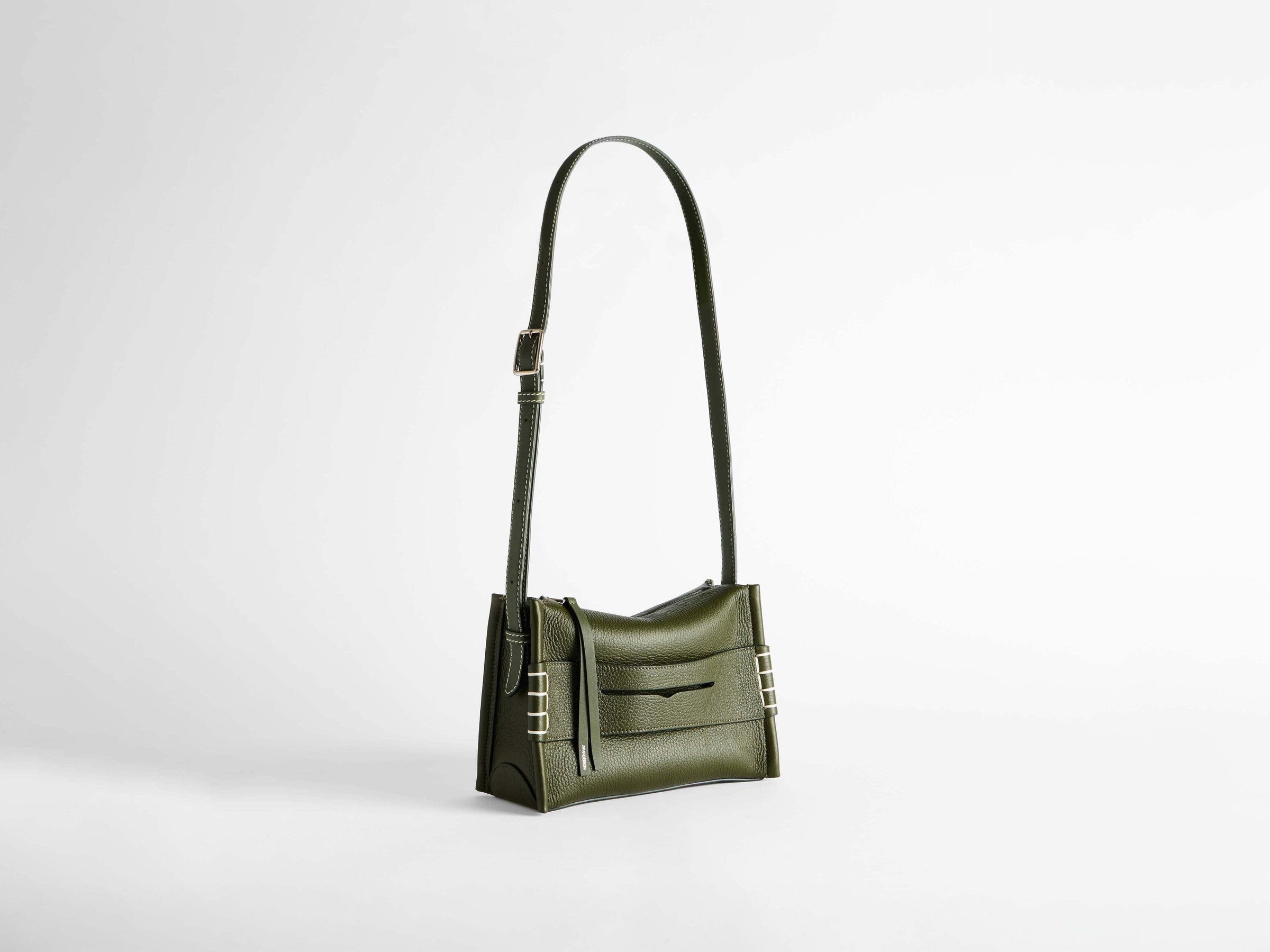 small messenger loafer bag khaki Product Angle 4