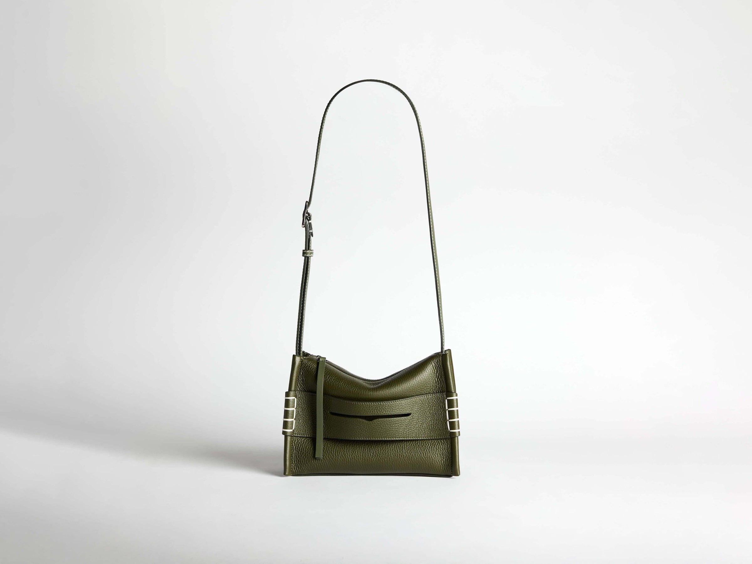 small messenger loafer bag khaki Product Front 2