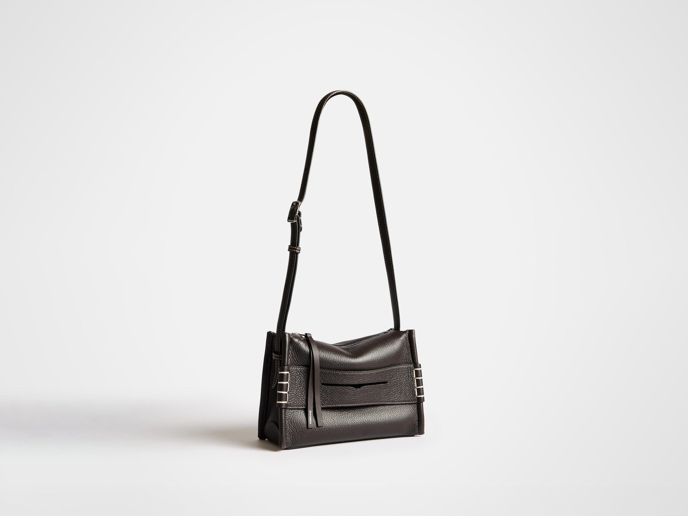 small messenger loafer bag chocolate brown Product Angle 2