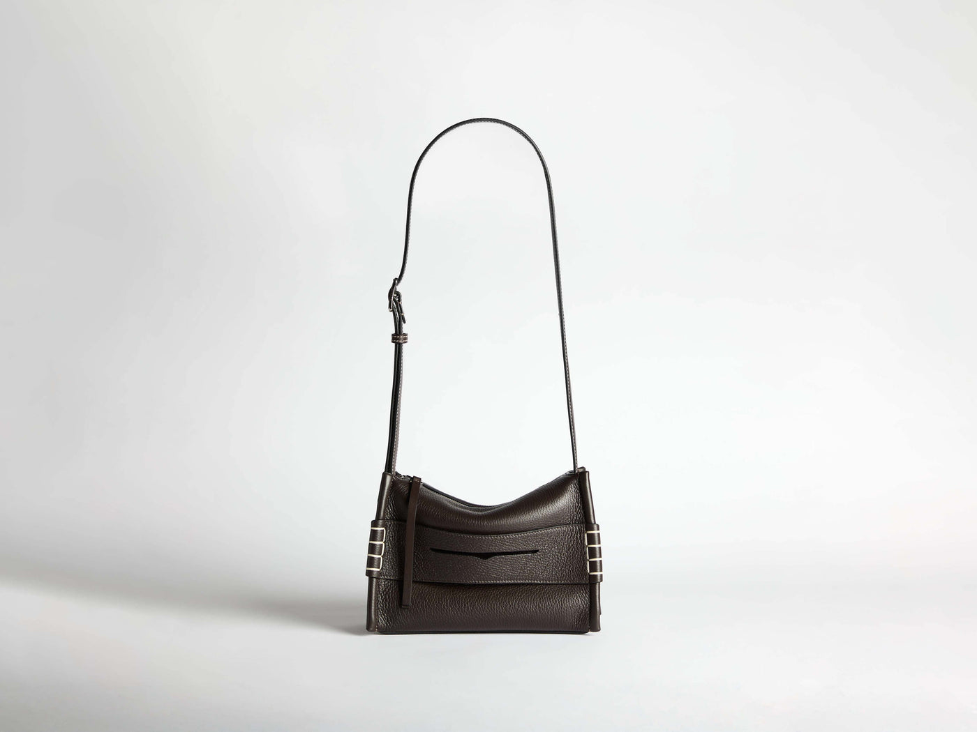 small messenger loafer bag chocolate brown Product Front 4