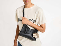 small messenger loafer bag black Model Back 1