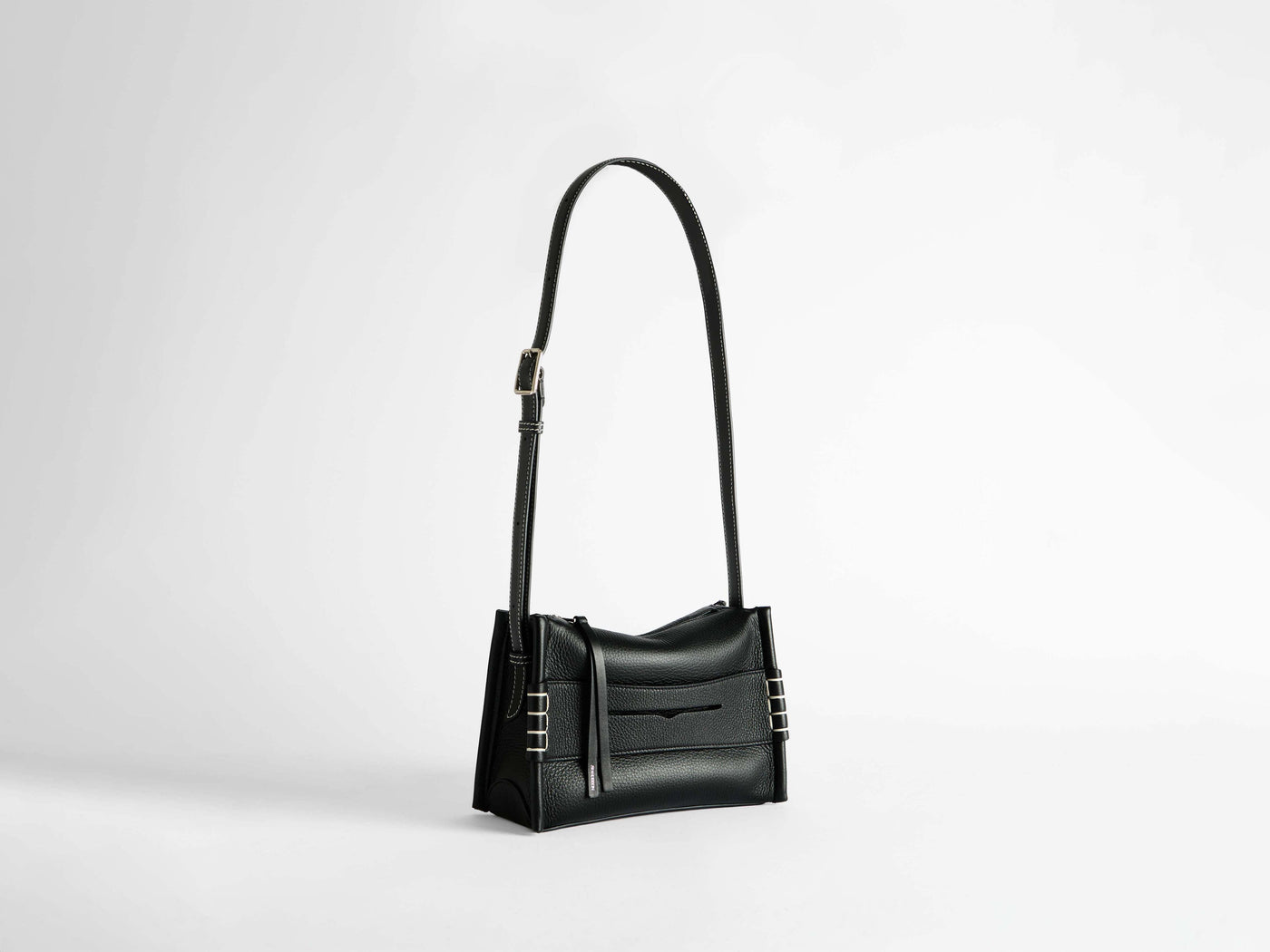 small messenger loafer bag black Product Angle 2