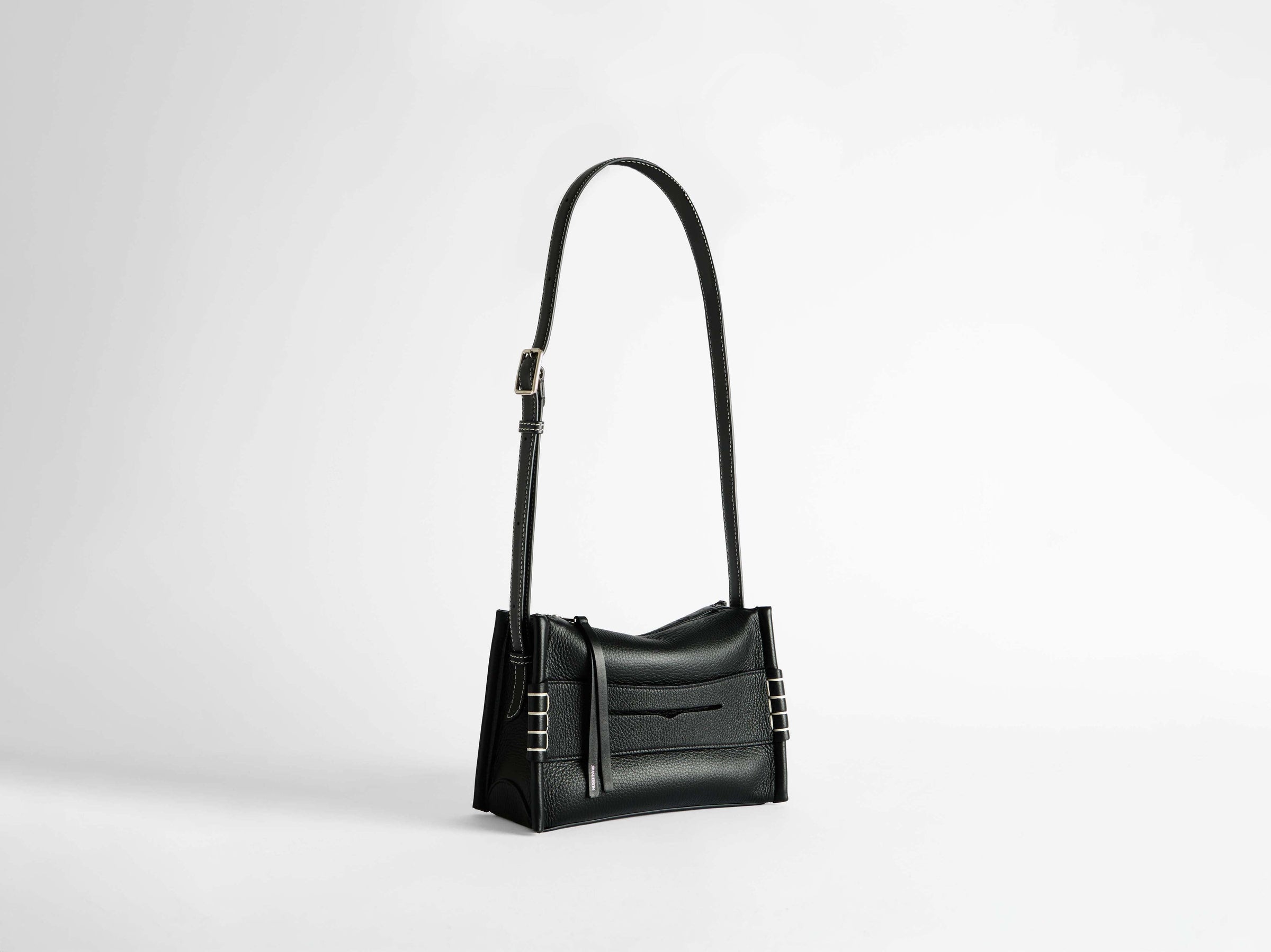 small messenger loafer bag black Product Angle 2