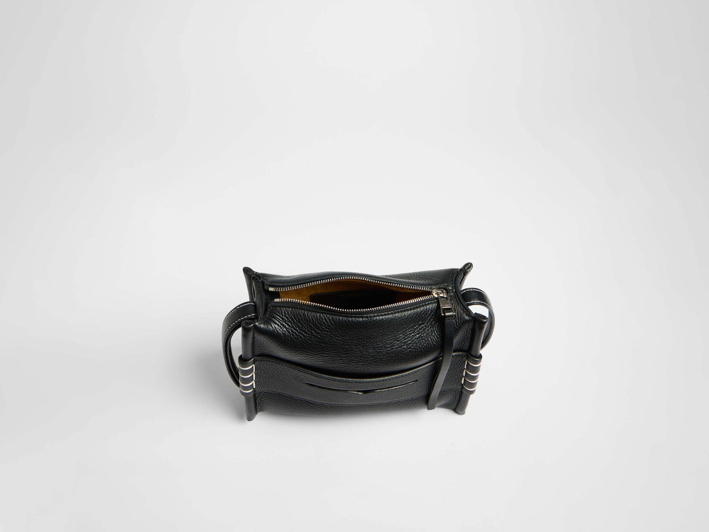 small messenger loafer bag black Product Top Down 5