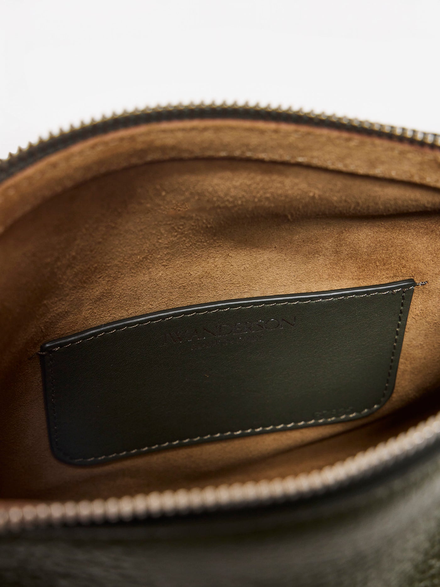 SMALL MESSENGER LOAFER BAG IN KHAKI LEATHER