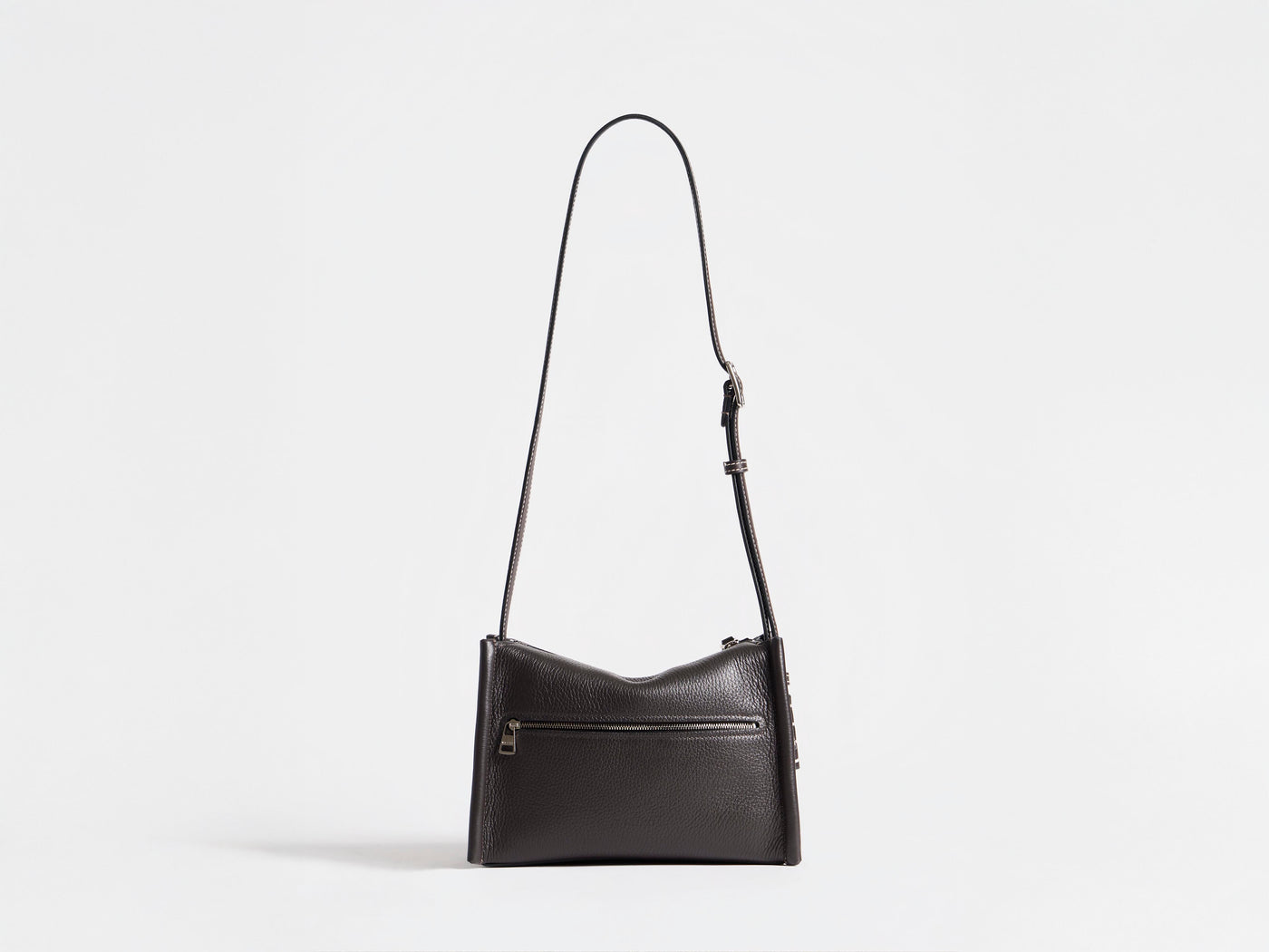 SMALL MESSENGER LOAFER BAG IN CHOCOLATE BROWN LEATHER