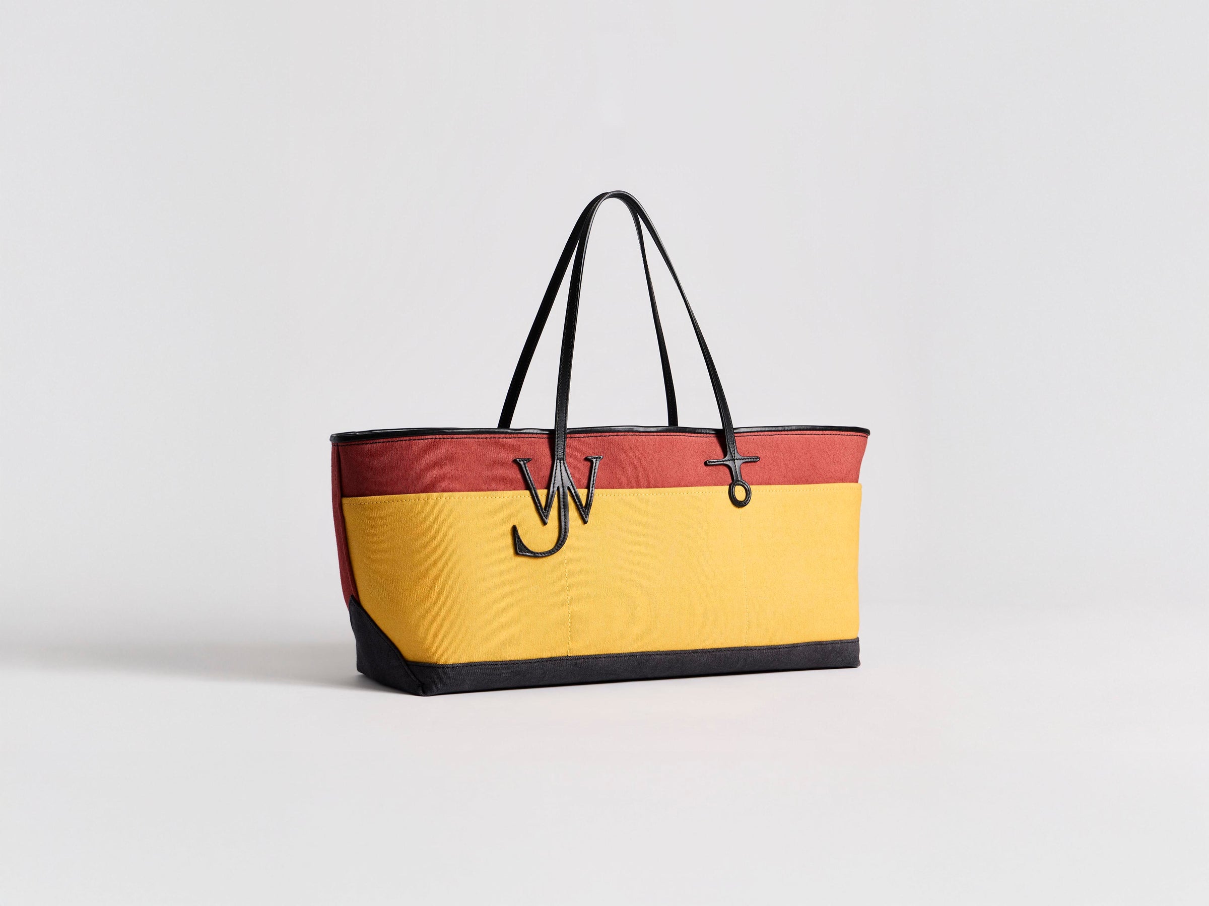 STRETCH ANCHOR CANVAS & LEATHER TOTE IN RUST & MULTI