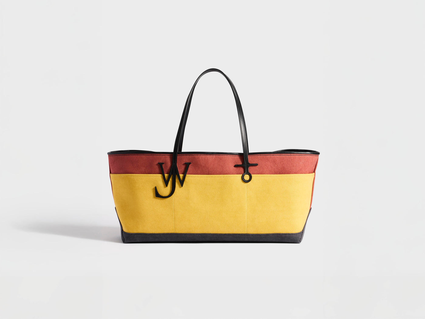STRETCH ANCHOR CANVAS & LEATHER TOTE IN RUST & MULTI