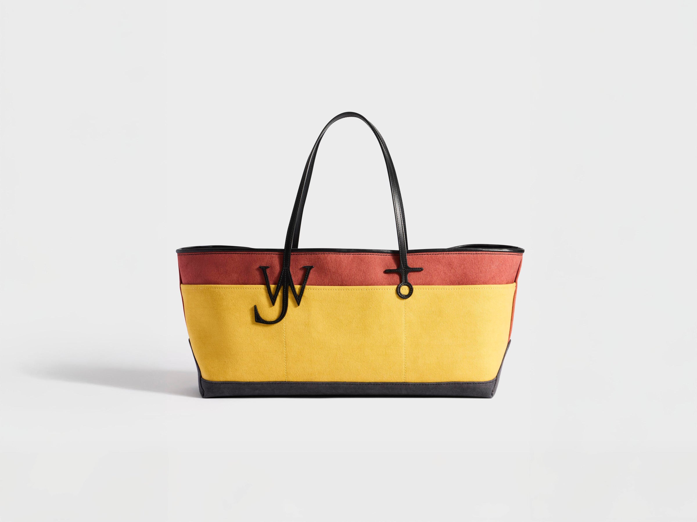 STRETCH ANCHOR CANVAS & LEATHER TOTE IN RUST & MULTI