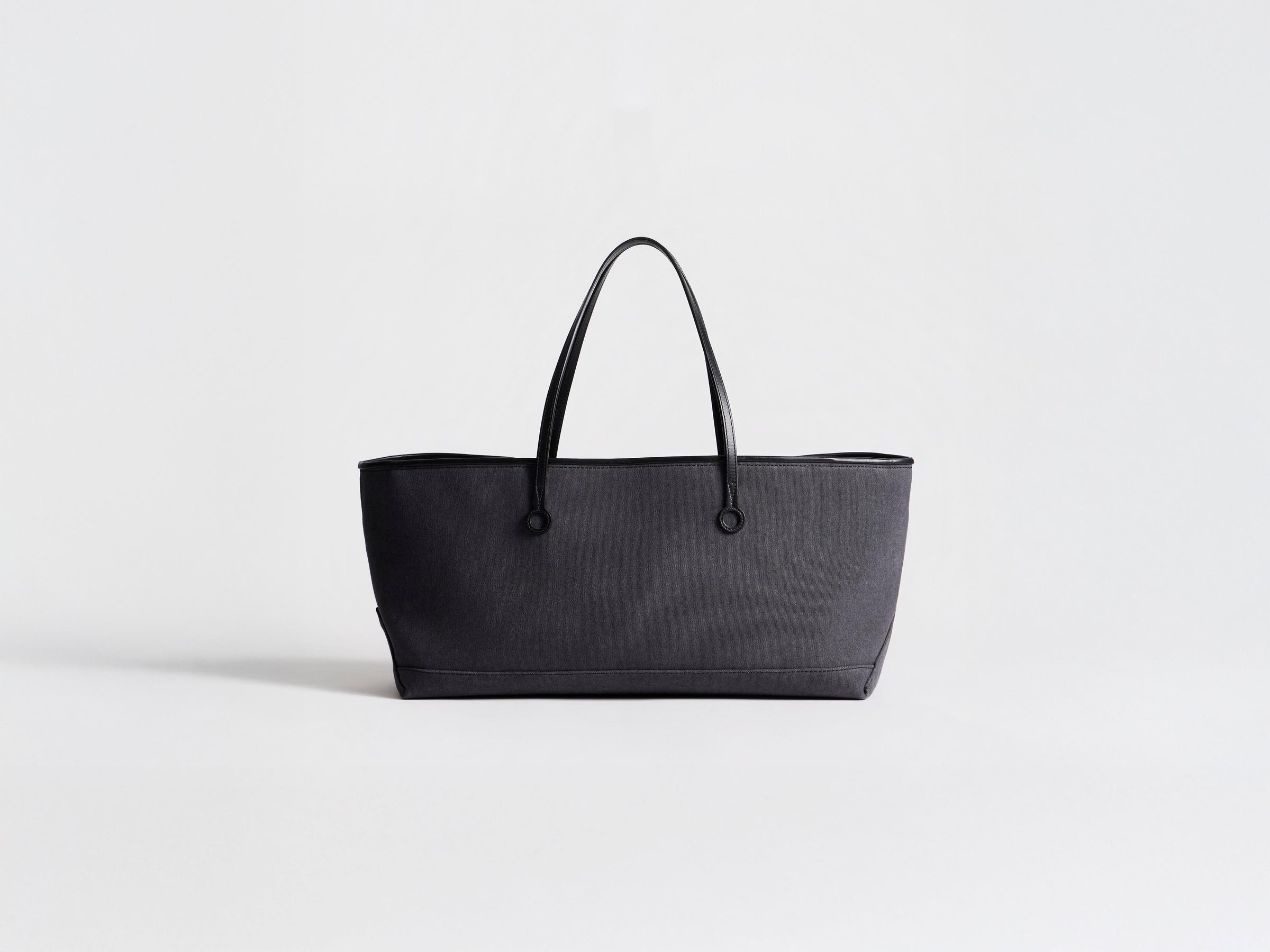 STRETCH ANCHOR CANVAS & LEATHER TOTE IN NAVY