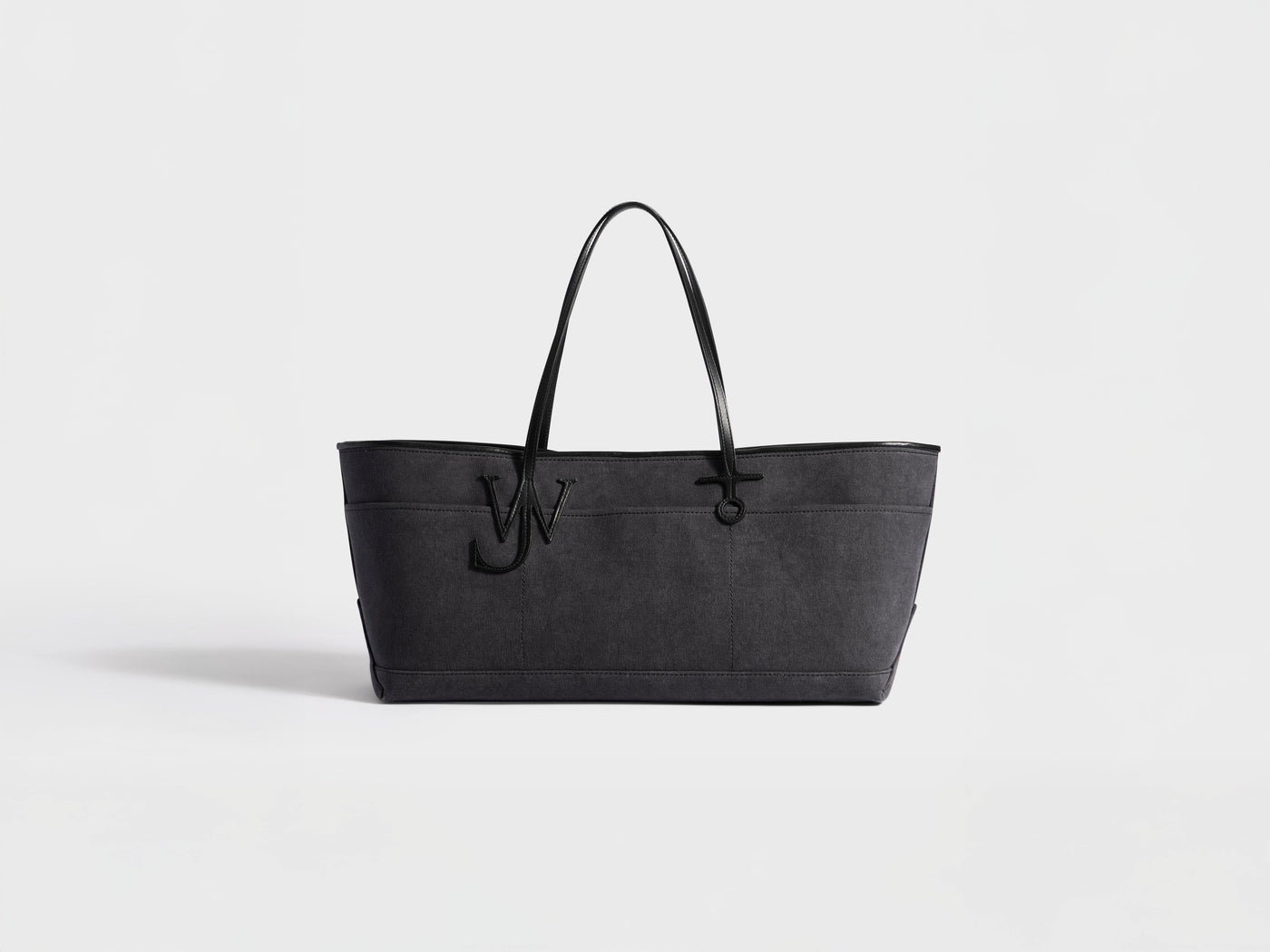 STRETCH ANCHOR CANVAS & LEATHER TOTE IN NAVY