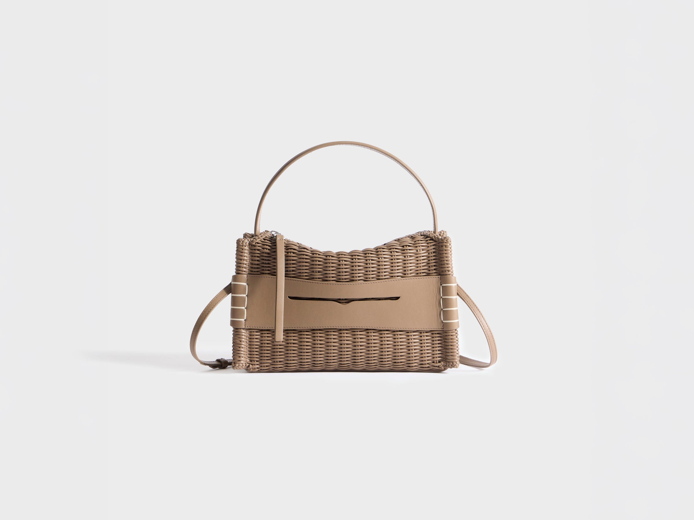 LOAFER BAG IN TAUPE WOVEN LEATHER