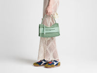 LOAFER BAG IN SAGE WOVEN LEATHER