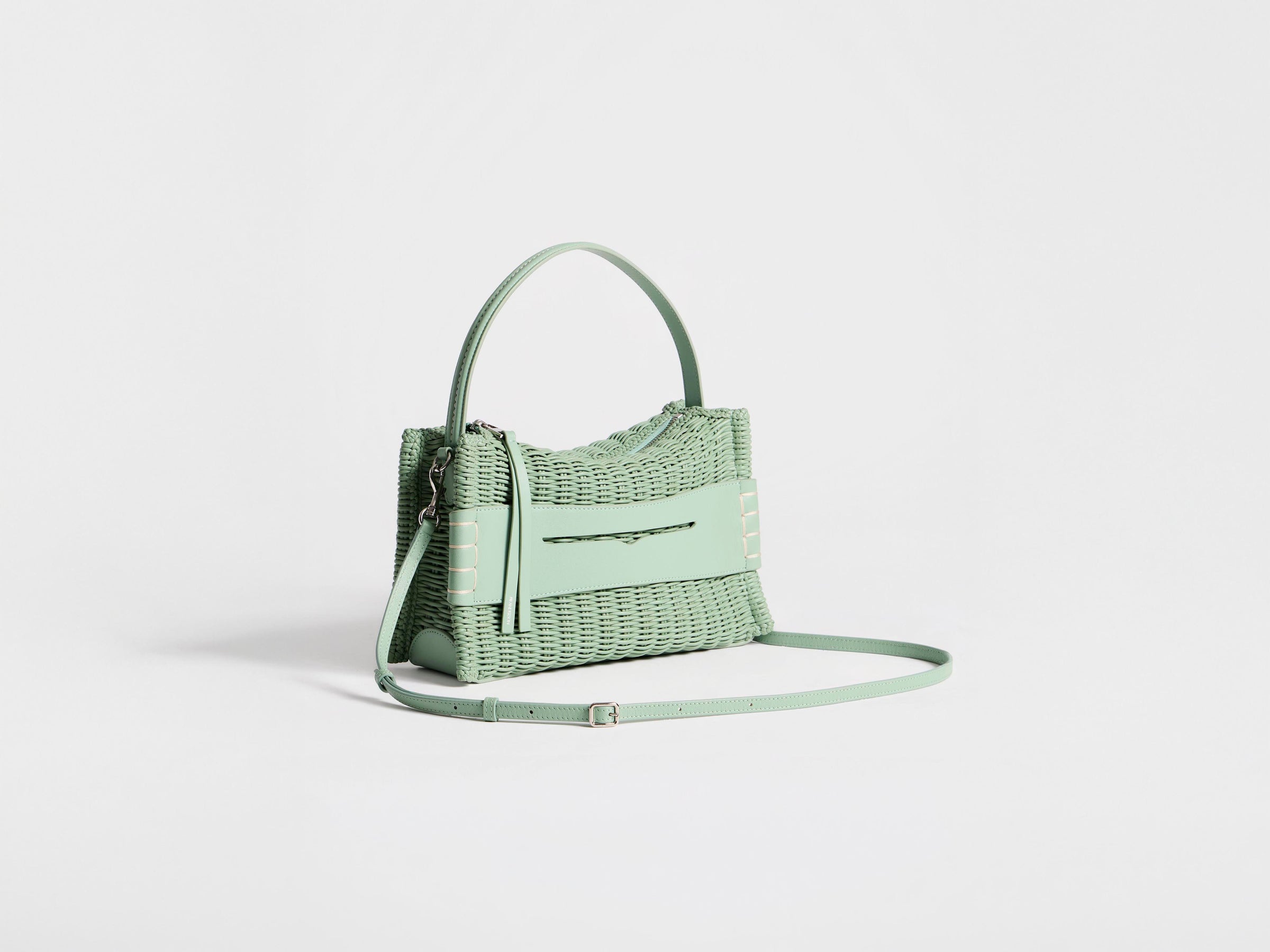 LOAFER BAG IN SAGE WOVEN LEATHER