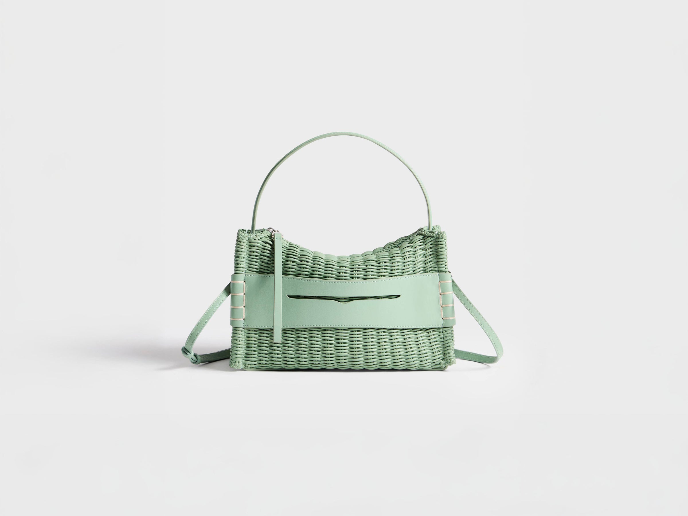LOAFER BAG IN SAGE WOVEN LEATHER