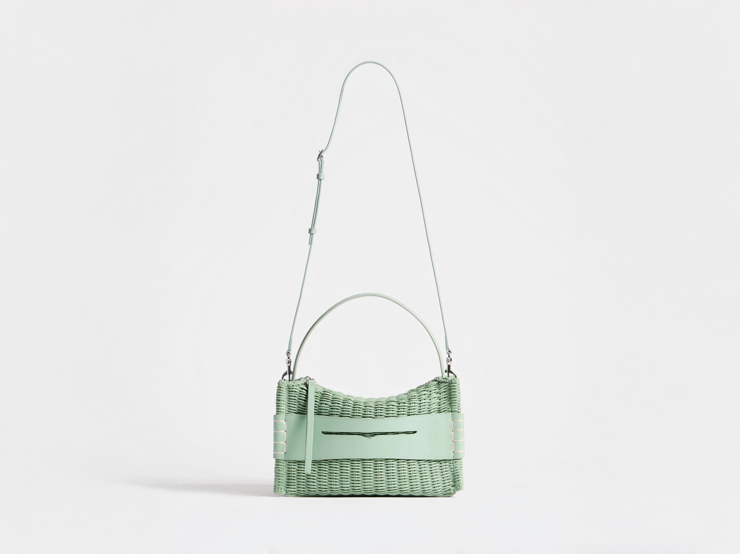 LOAFER BAG IN SAGE WOVEN LEATHER