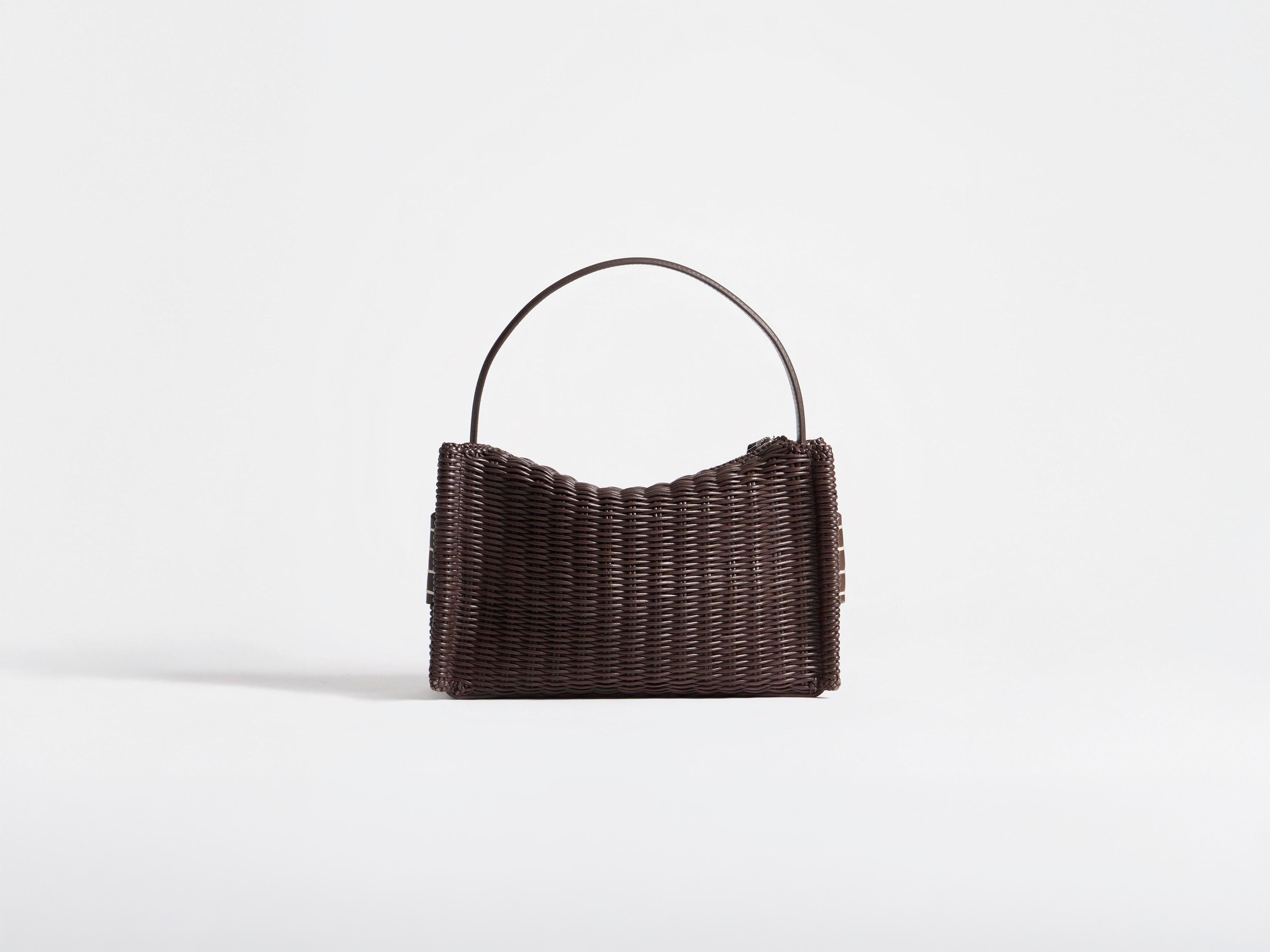 LOAFER BAG IN CHOCOLATE BROWN WOVEN LEATHER in CHOCOLATE BROWN