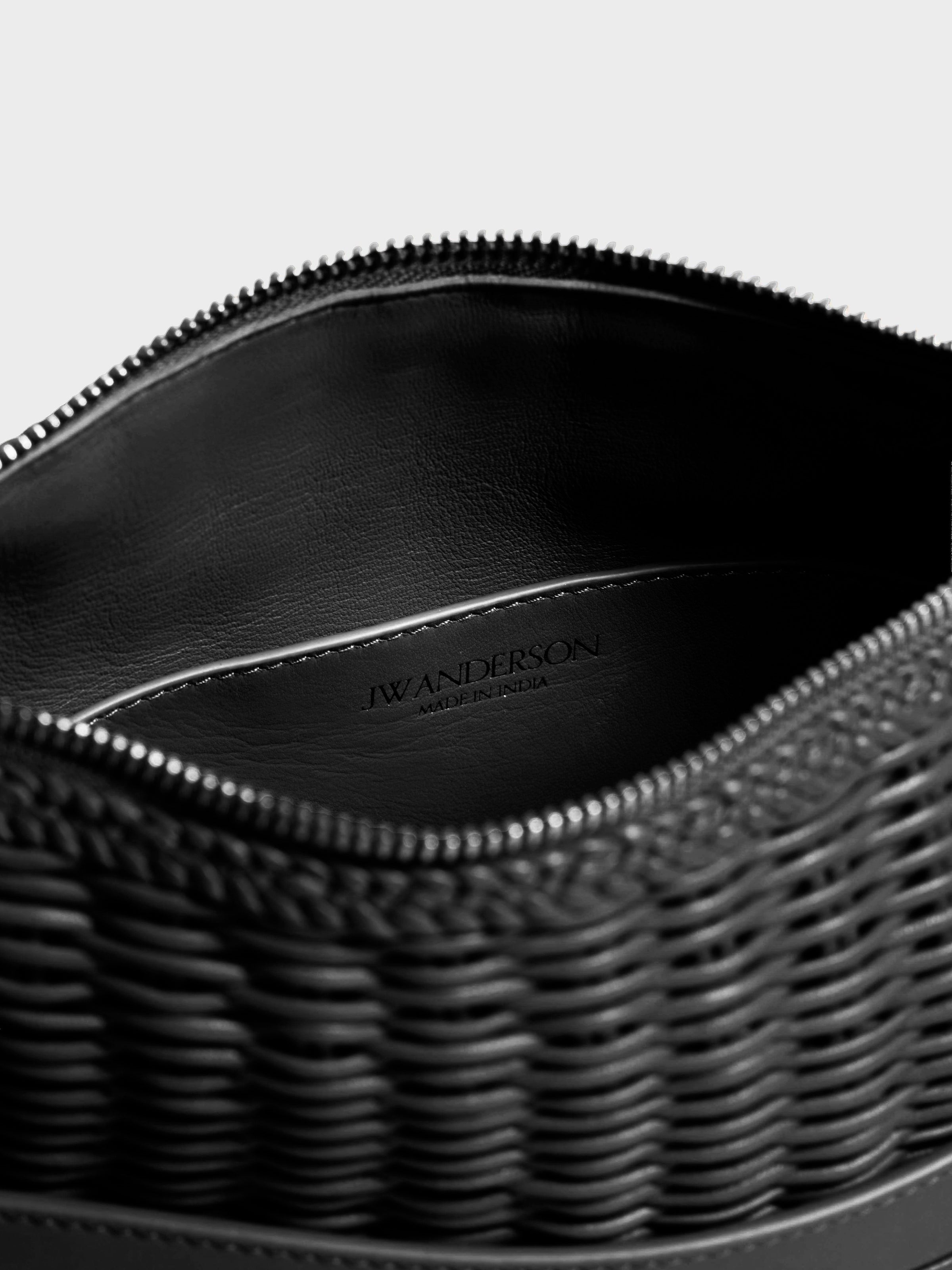 LOAFER BAG IN BLACK WOVEN LEATHER