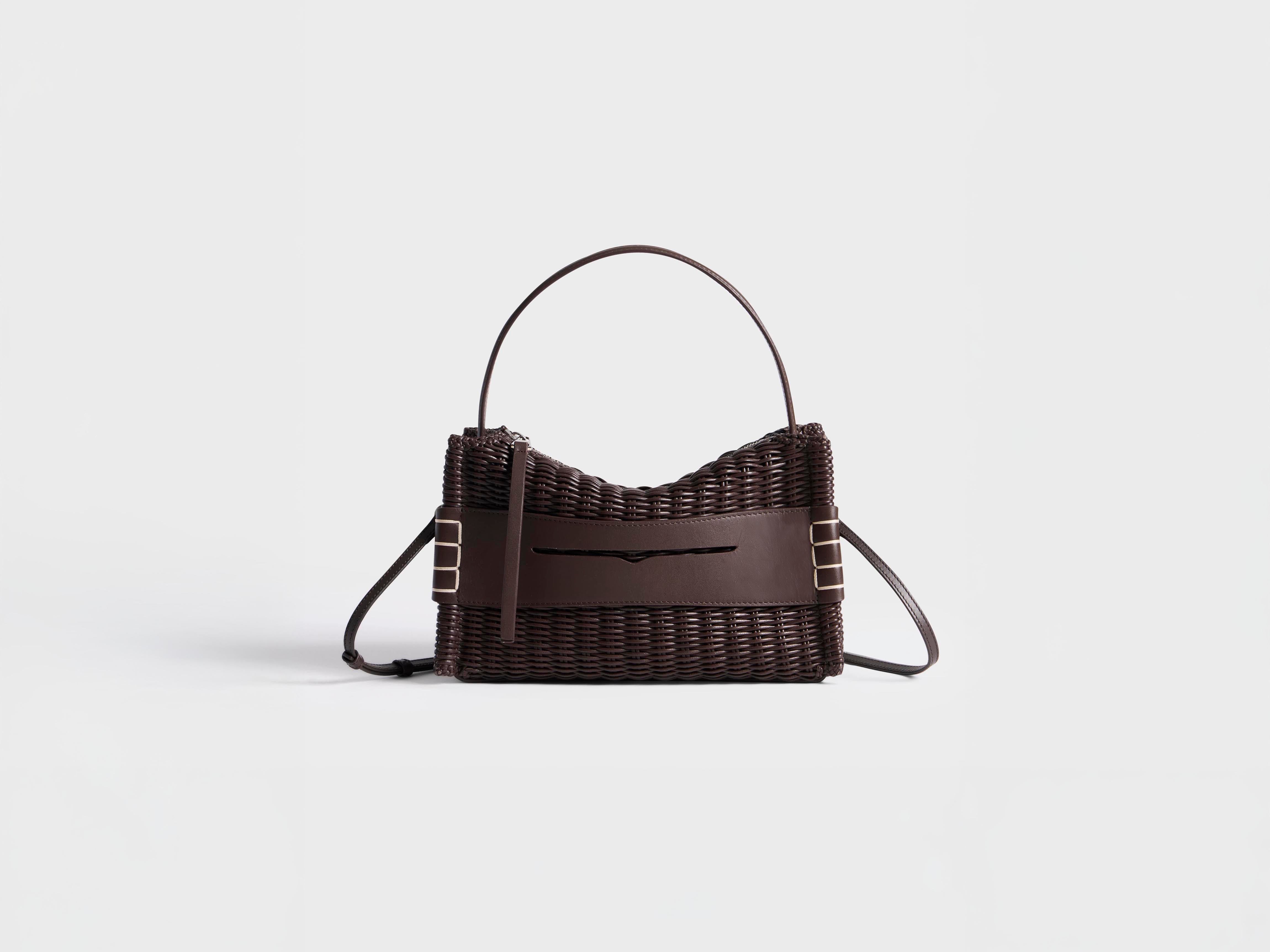LOAFER BAG IN CHOCOLATE BROWN WOVEN LEATHER in CHOCOLATE BROWN