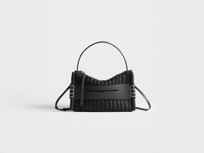 LOAFER BAG IN BLACK WOVEN LEATHER